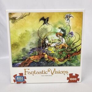 New Sealed Mega Puzzles Fantastic Visions  "Queen of the‎ Cats" 1000 Pc Puzzle
